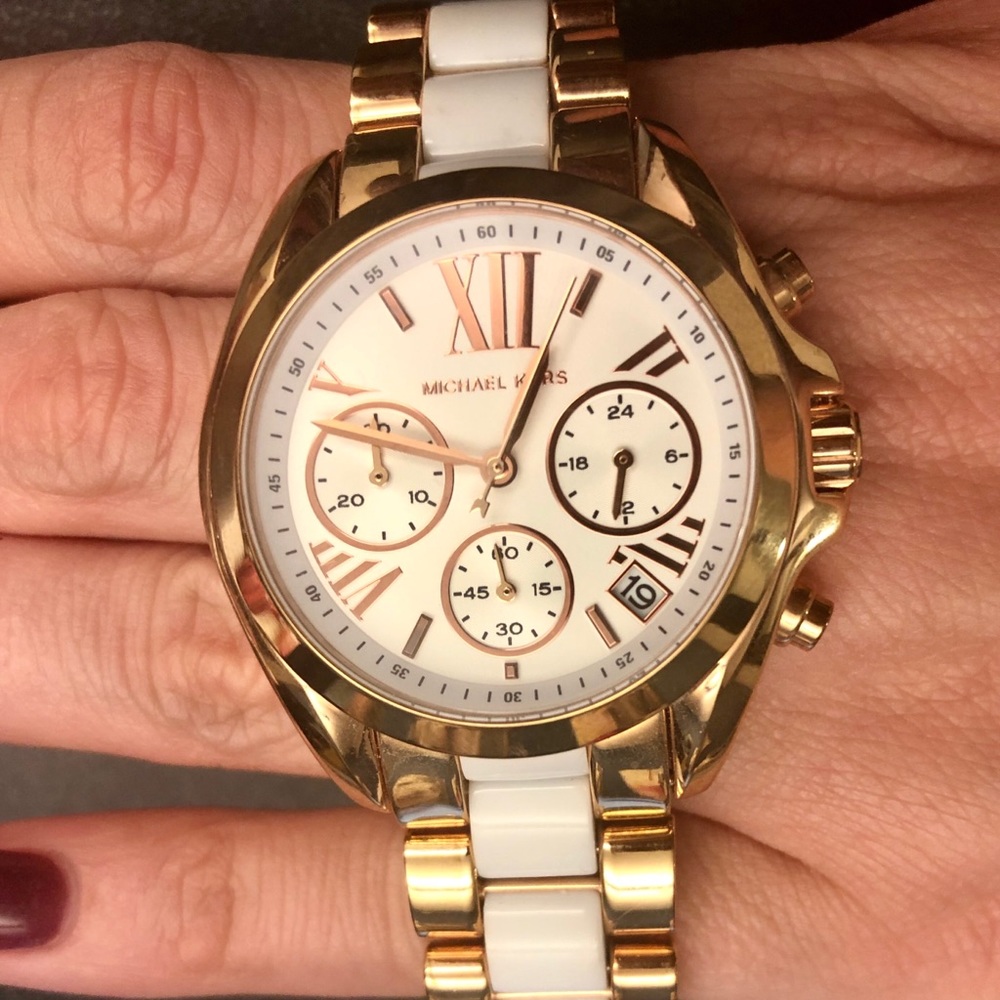 White and Gold Micheal Kors Woman’s Watch